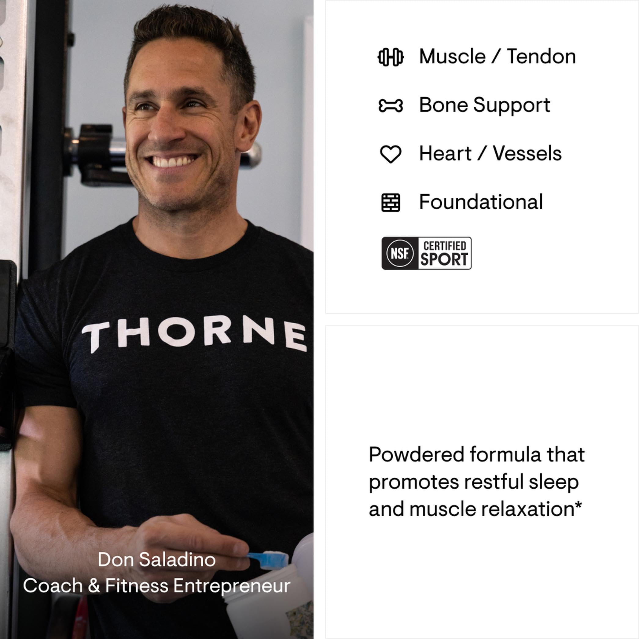 THORNE Magnesium Bisglycinate Powder – 60 Servings, 6.5 oz Jar | Sleep, Metabolism & Heart Health