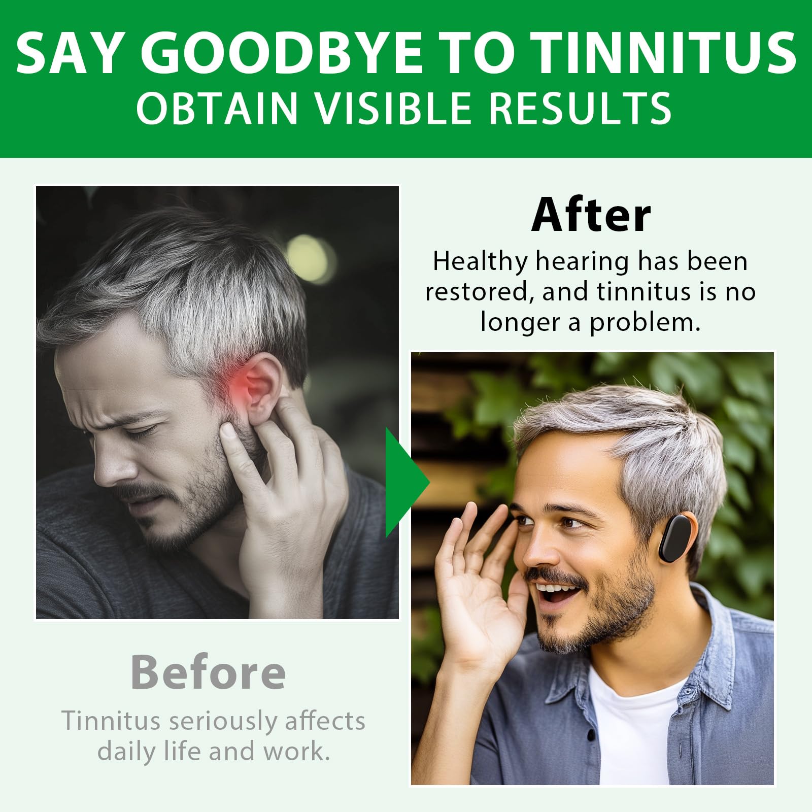 Tinnitus Relief Supplement - Natural Ringing Ears Support | 120 Capsules (2-Month)