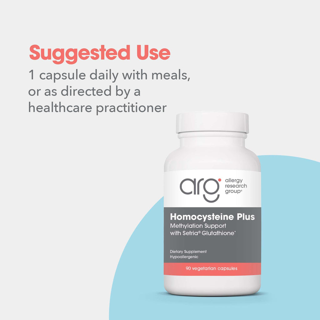 Allergy Research Group Homocysteine Plus Supplement | Setria Glutathione, B Complex, TMG | 90 Count