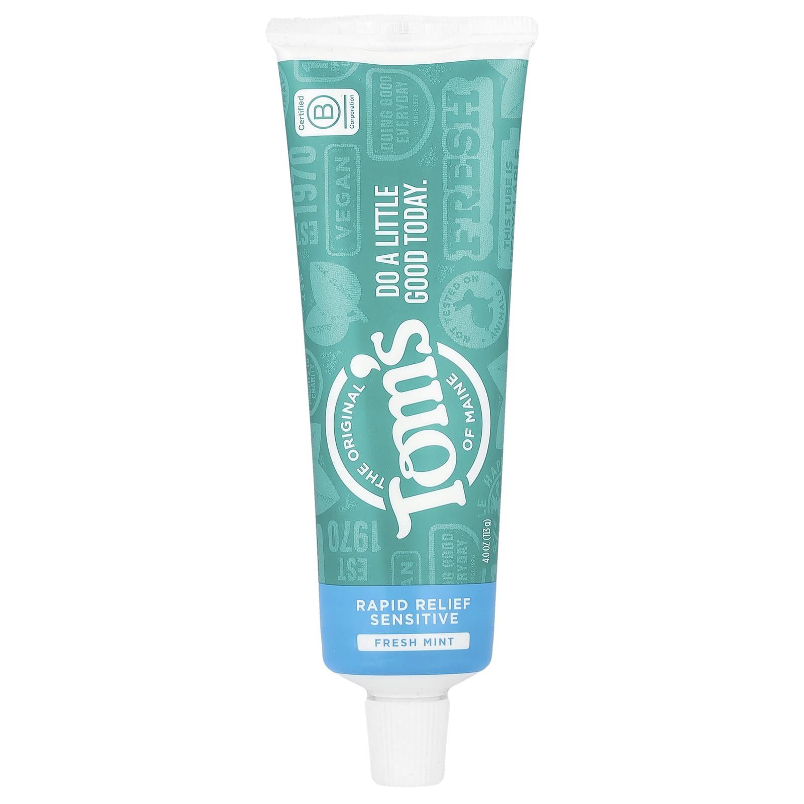 Tom's of Maine Natural Rapid Relief Sensitive Fluoride Free Toothpaste - Fresh Mint, 4 oz