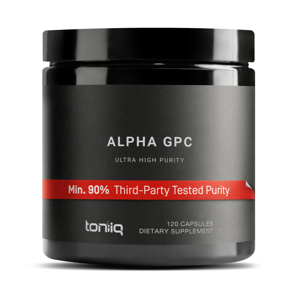Toniiq Ultra High Purity Alpha GPC Capsules – 600mg, 120 Count, 90%+ Purity | Bioavailable Nootropic