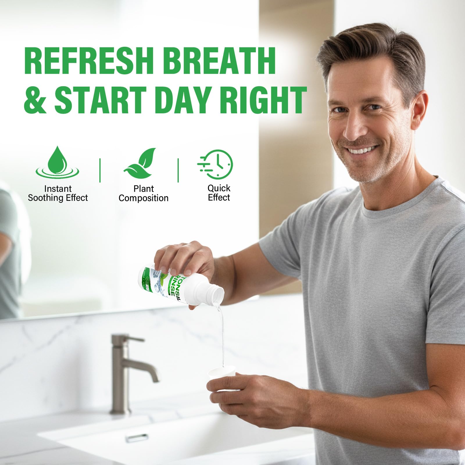 Tonsil Stone Remover, Natural Oral Rinse Liquid wihout Alcohol, Tonsil Stone Mouthwash to Help Soothe Tonsils, Fight Bad Breath
