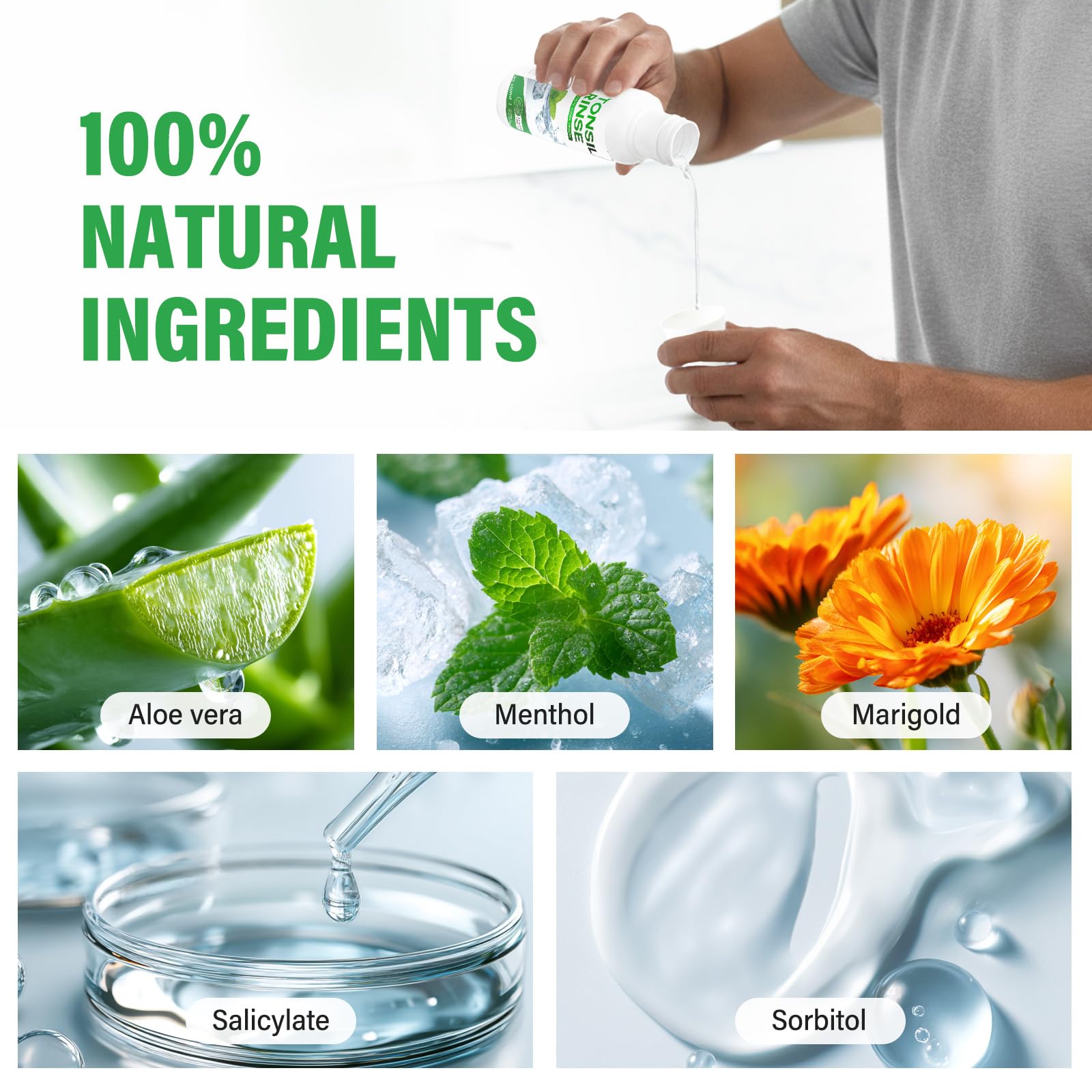 Tonsil Stone Remover, Natural Oral Rinse Liquid wihout Alcohol, Tonsil Stone Mouthwash to Help Soothe Tonsils, Fight Bad Breath