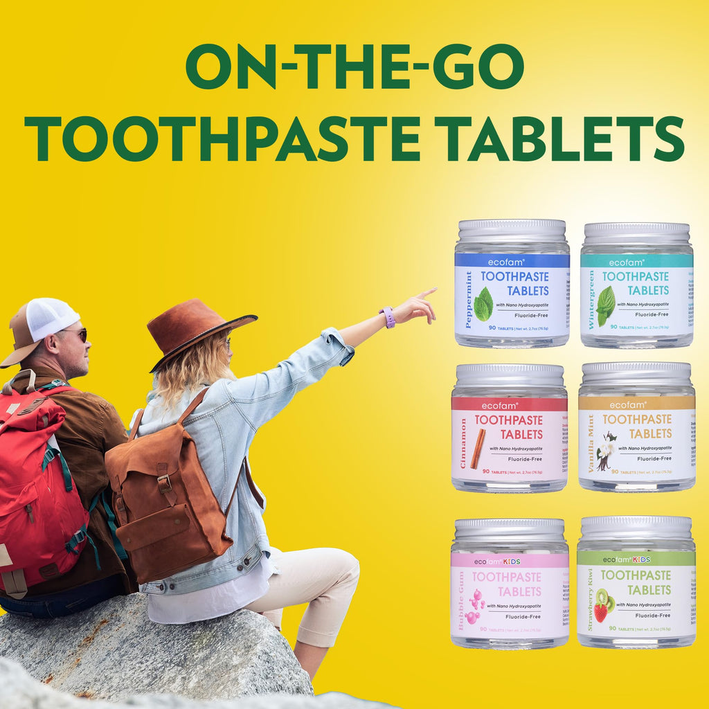 Toothpaste Tablets – Peppermint | Nano Hydroxyapatite Chewable | Fluoride Free | 350 Tabs