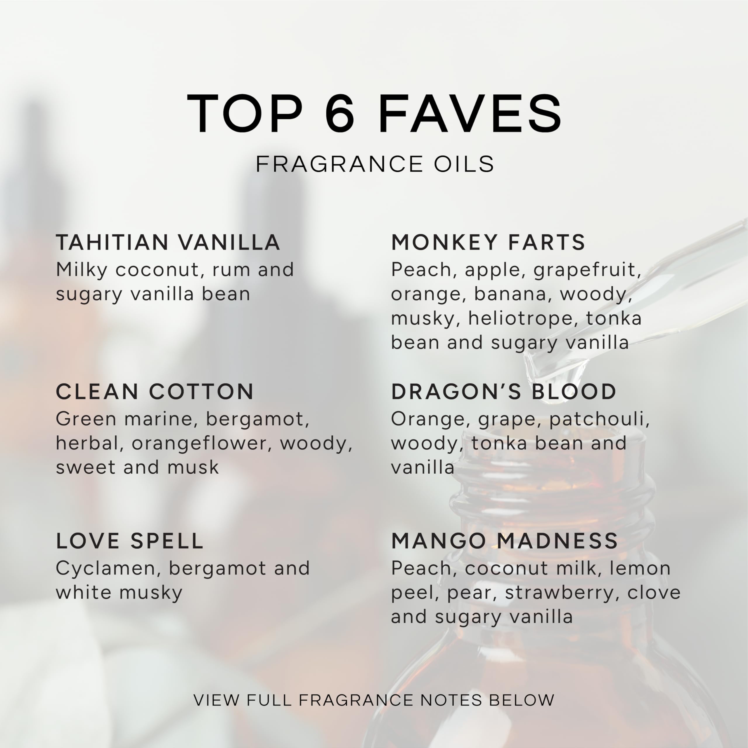 Top 6 Faves Gift Set – Premium Fragrance Oils 10ml