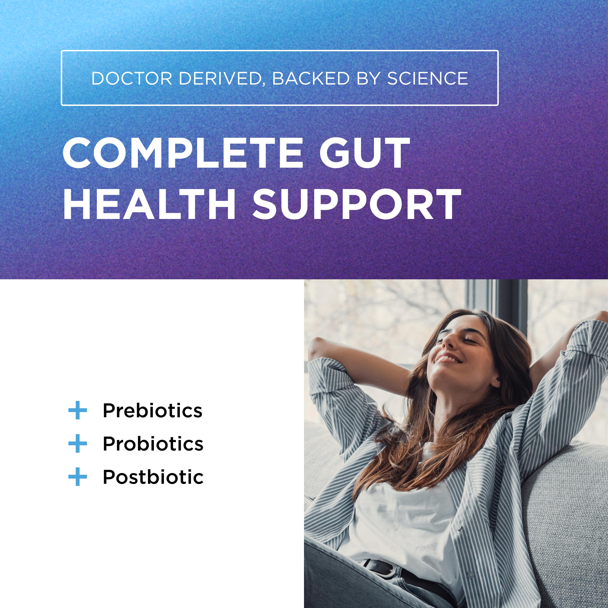 DR. EMIL NUTRITION Total Gut Health Complex – Prebiotic, Probiotic & Postbiotic Digestive Health Supplement | 120 Capsules