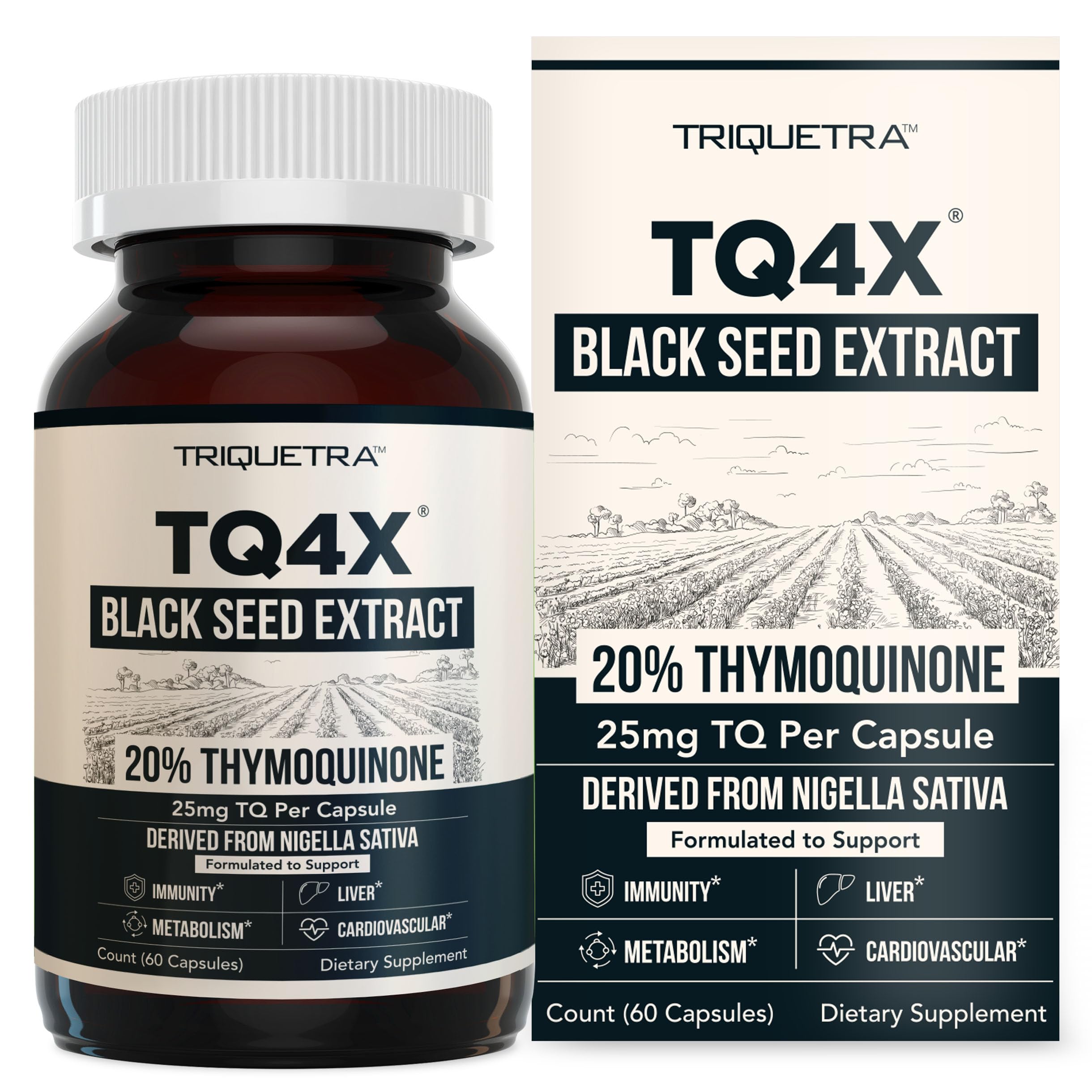 20% Thymoquinone Black Seed Oil Extract Capsules – TQ-Advanced 4X® (60:1, 60 Capsules, Vegan)