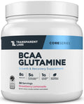 Transparent Labs BCAA Glutamine - 8,000 mg BCAAs + 5,000 mg L-Glutamine for Post-Workout Recovery, Endurance & Muscle Support - 30 Servings, Strawberry Lemonade