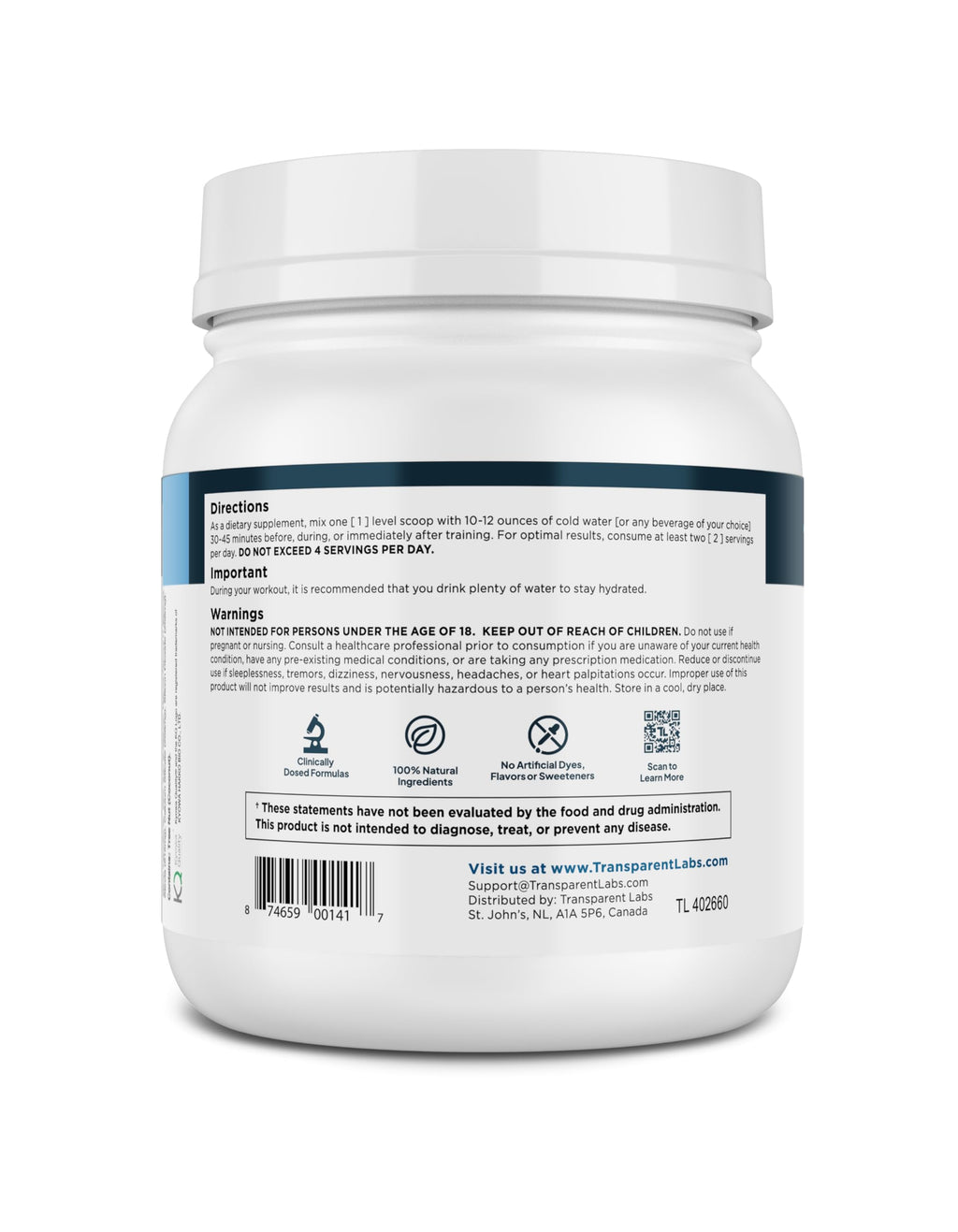 Transparent Labs BCAA Glutamine - 8,000 mg BCAAs + 5,000 mg L-Glutamine for Post-Workout Recovery, Endurance & Muscle Support - 30 Servings, Strawberry Lemonade