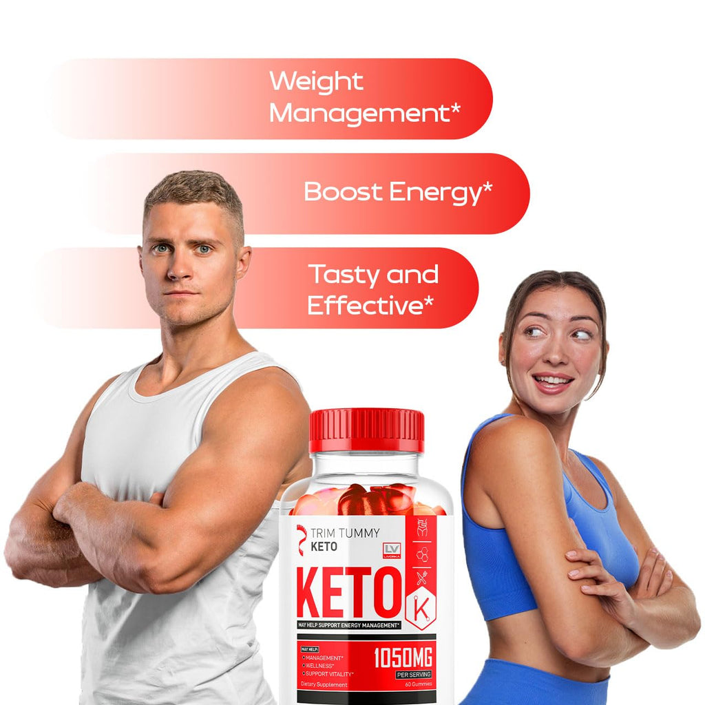 2 Pack Trim Tummy Keto ACV Gummies 1050MG | Keto Apple Cider Vinegar