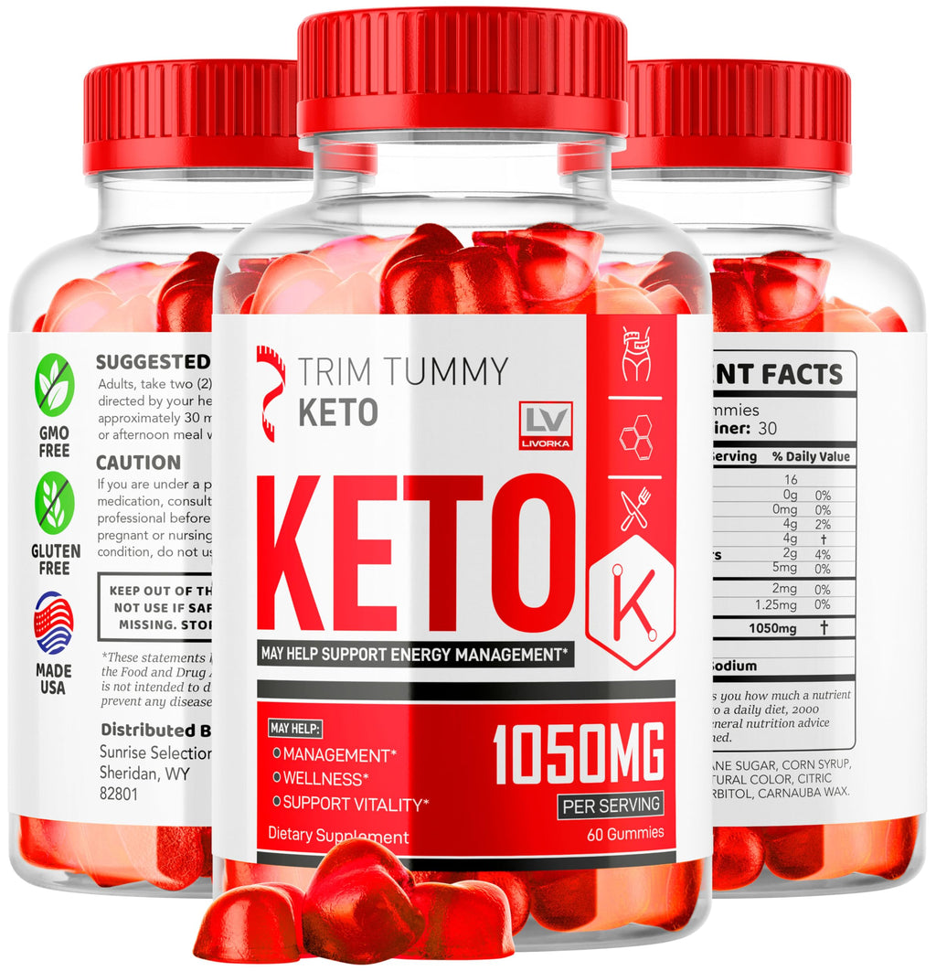 2 Pack Trim Tummy Keto ACV Gummies 1050MG | Keto Apple Cider Vinegar