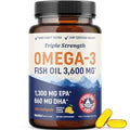 Triple Strength DHA Omega-3 3600mg | 120 Count | Wild-Caught Burpless