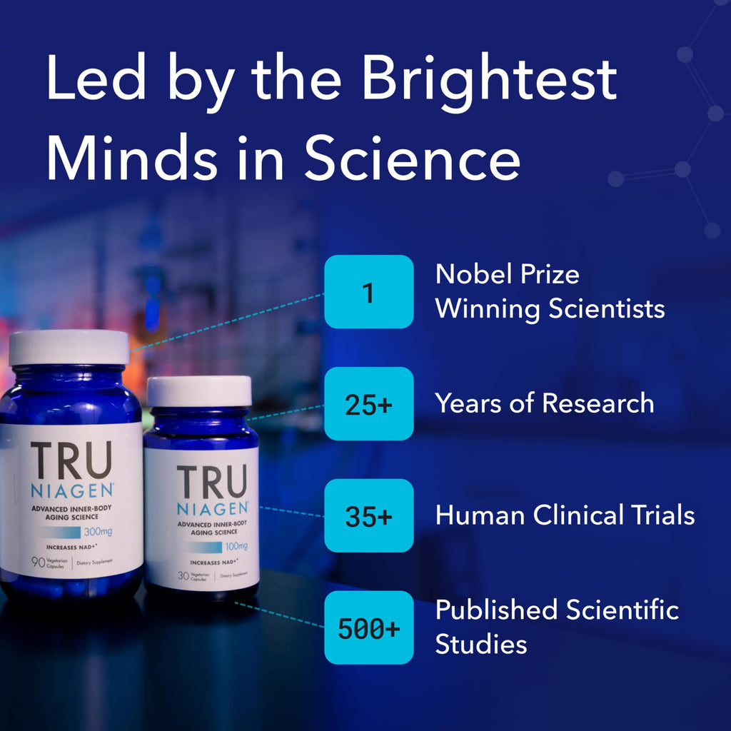 TRU Niagen NAD+ Supplement for Cellular Energy, Brain & Muscle Support | 60 Servings, 300 mg
