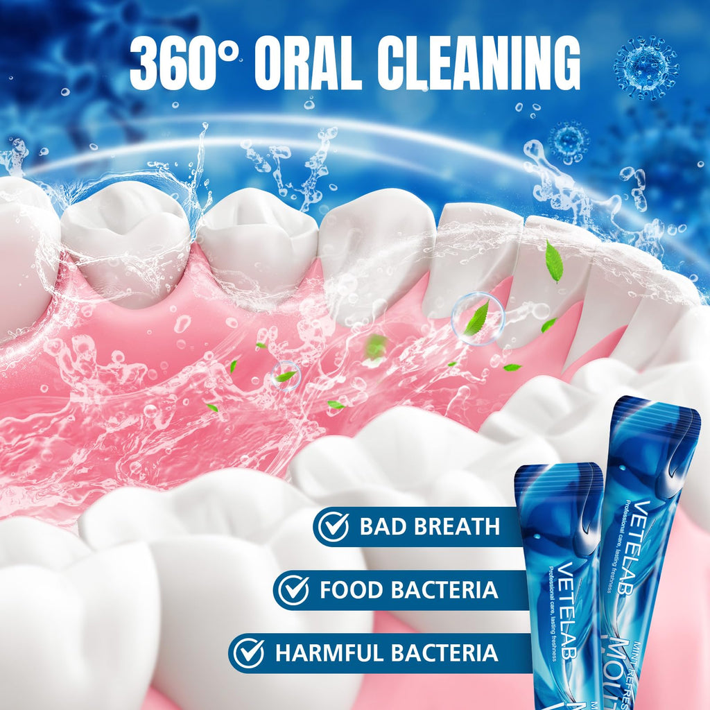 Portable Travel Mouthwash Packets – TSA-Approved 0.4oz, Alcohol-Free, Fluoride-Free, 60 Count
