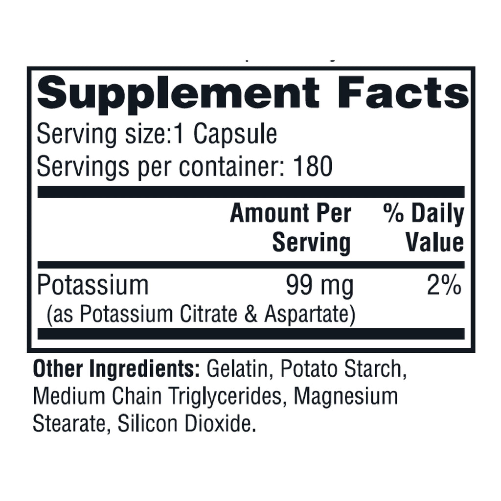 Twinlab Potassium Caps - Electrolyte Support for Heart & Muscle Health