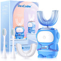 Ultrasonic Kid's U-Shaped Electric Toothbrush - IPX7, 5 Modes, 60s Timer (Azure Blue, Ages 2-6)