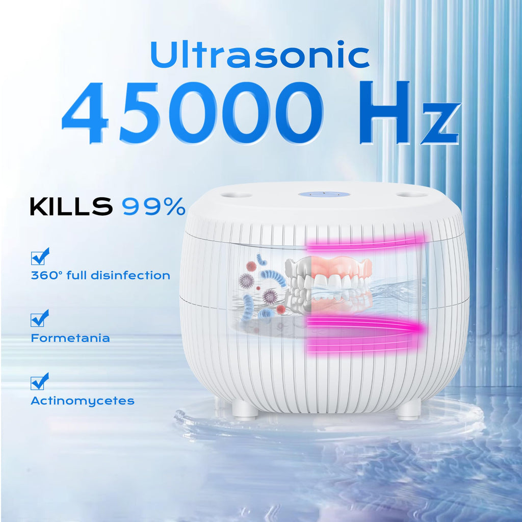 Ultrasonic Retainer Cleaner Machine – 45kHz 25W, 200ml Portable