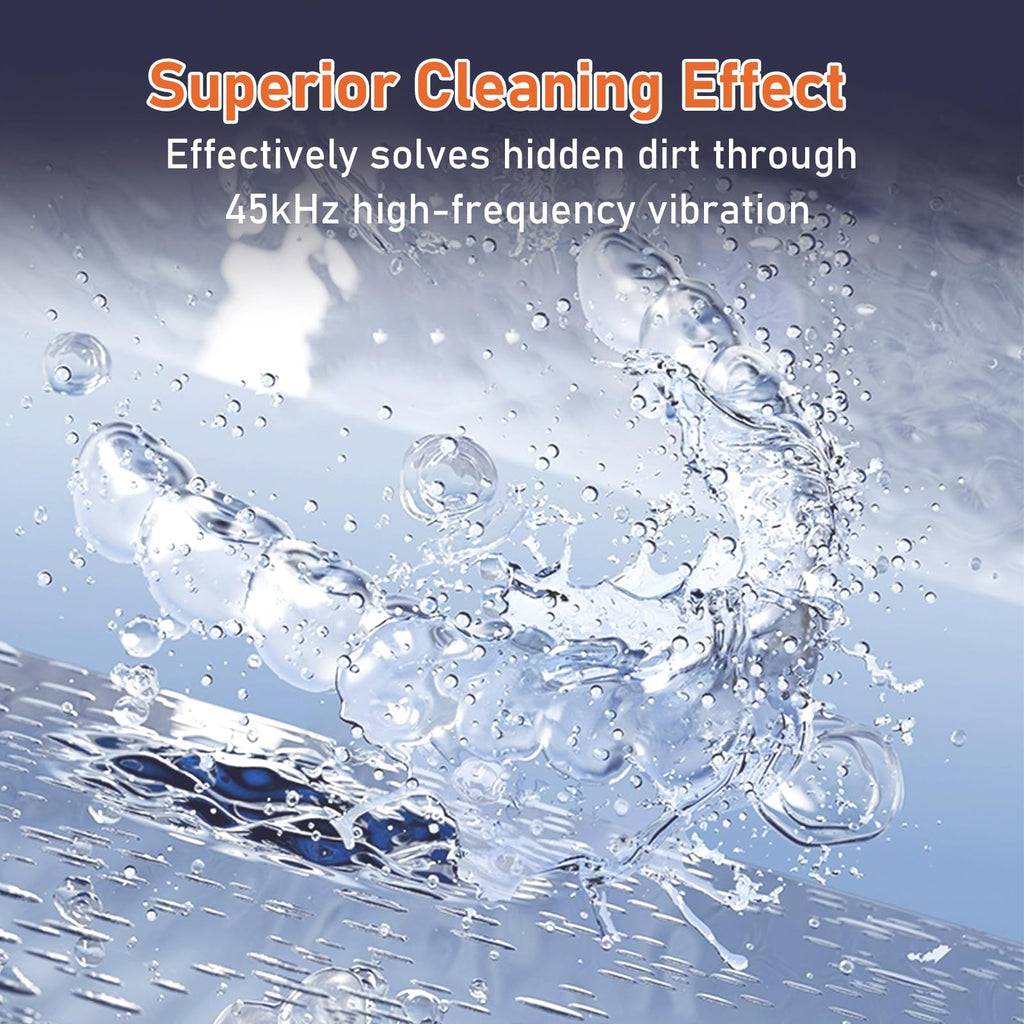 Ultrasonic Retainer Cleaner Machine – 45kHz Cleaning, 230ml Capacity for Dentures, Aligners, Braces & More