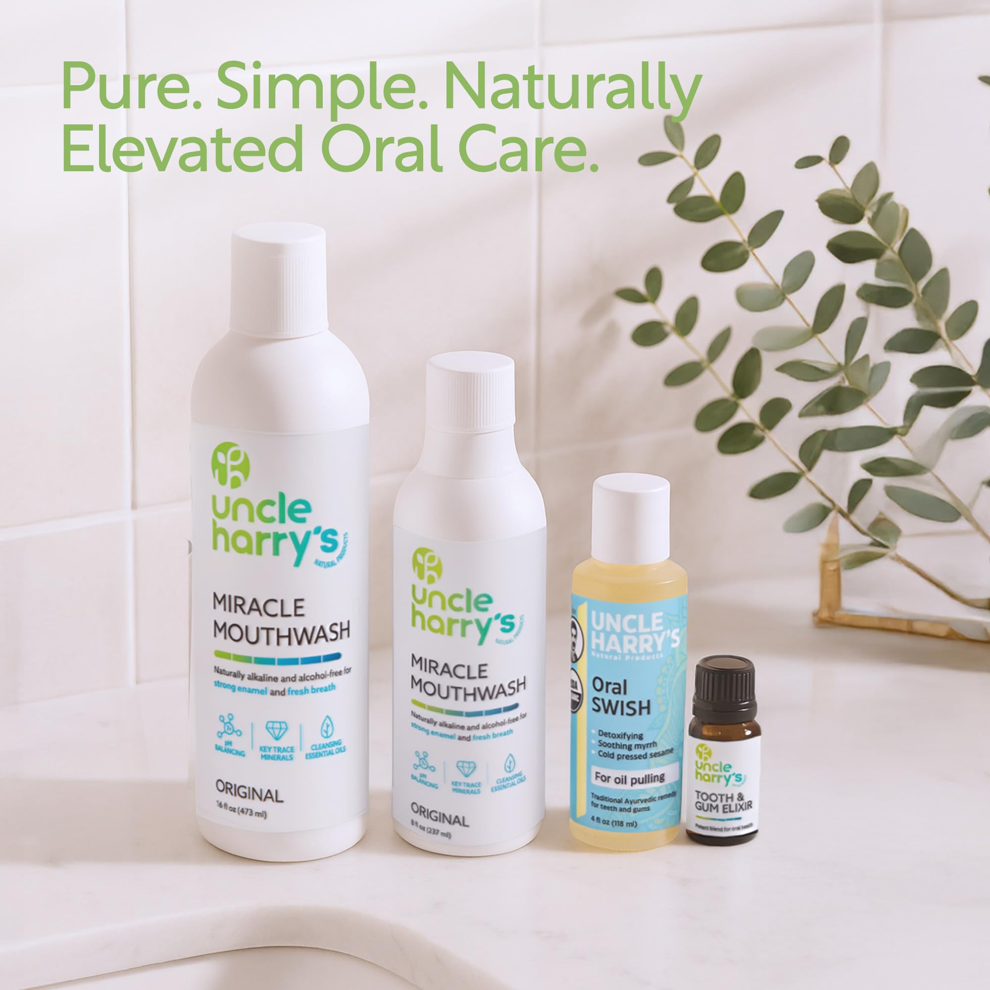 Uncle Harry's Certified Organic Oral Swish – Ayurvedic Sesame Oil Pulling (4 oz)