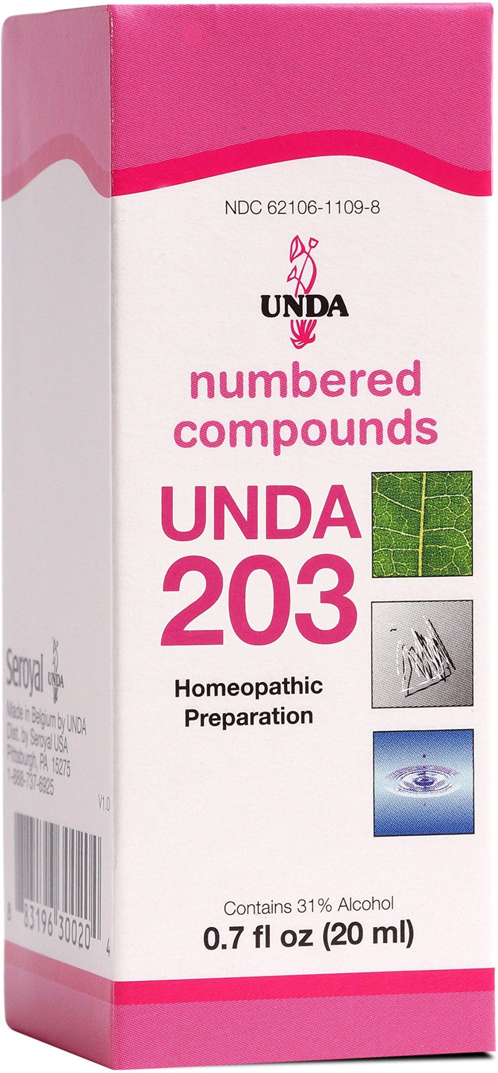 UNDA 203 Numbered Compounds | Homeopathic Preparation | 0.7 fl. oz.