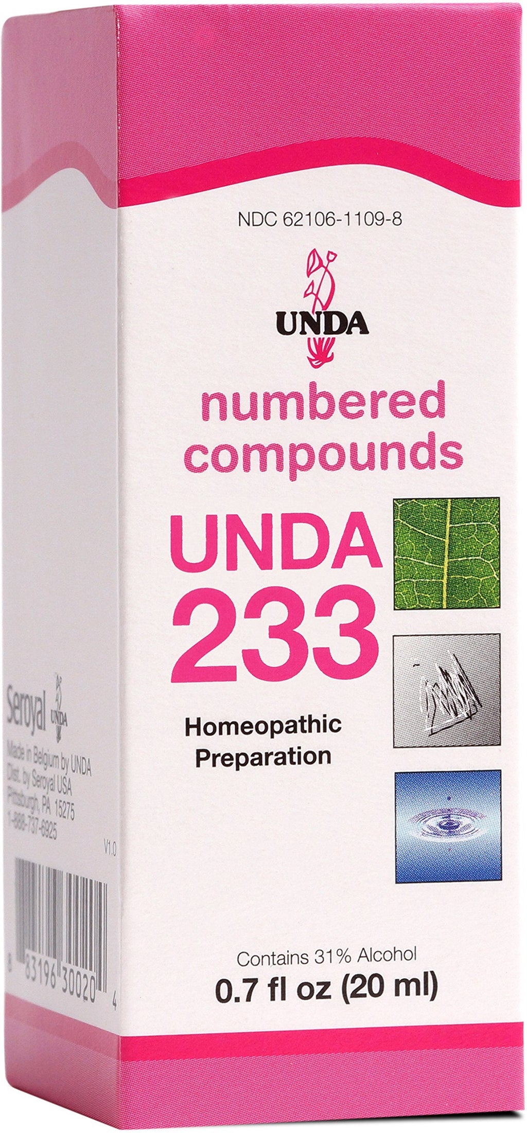 UNDA 233 Numbered Compounds - Homeopathic Preparation 0.7 fl oz