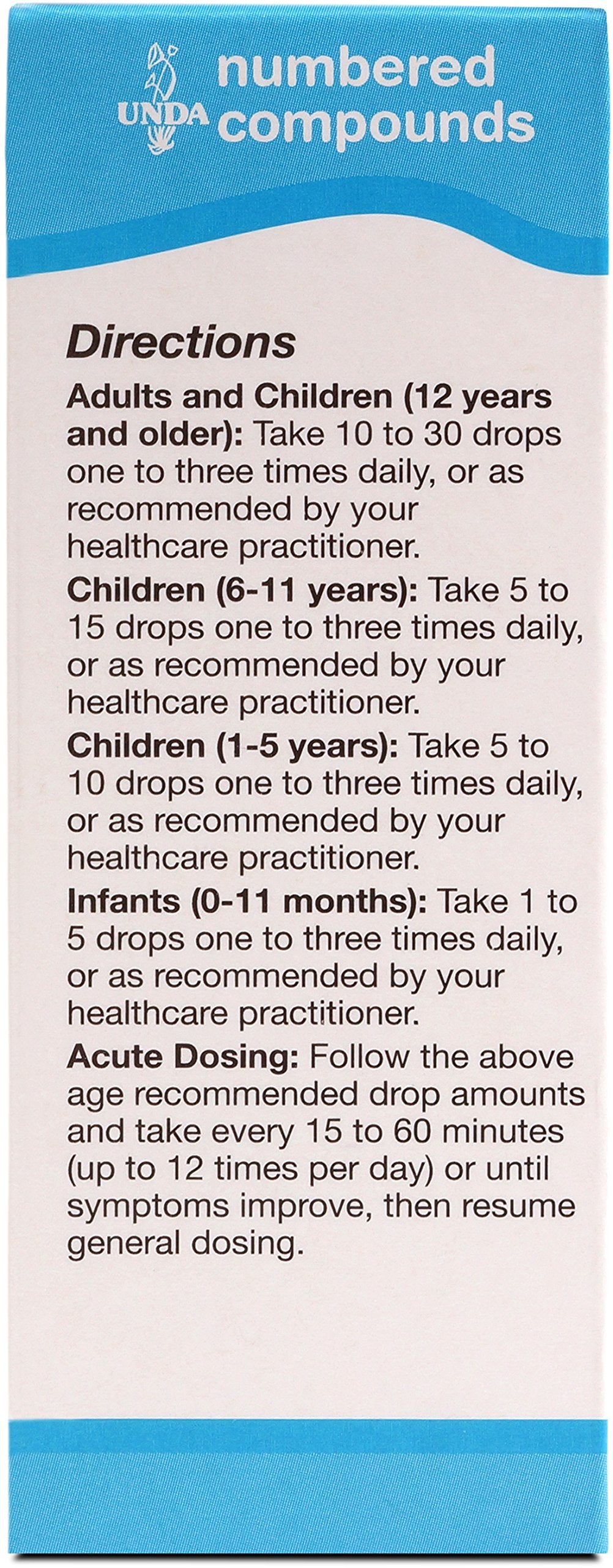 UNDA 312 Numbered Compounds | Homeopathic Preparation | 0.7 fl oz