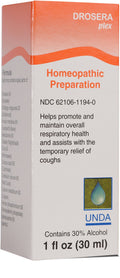 UNDA Drosera Plex - Homeopathic Remedy for Temporary Cough Relief | 1 fl oz