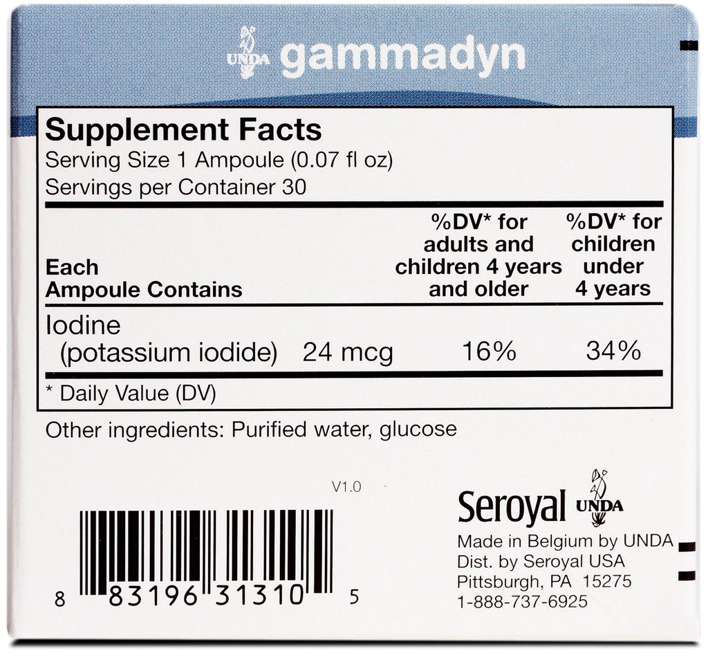 UNDA GAMMADYN I | Iodine Oligo-Element Supplement | 30 Ampoules