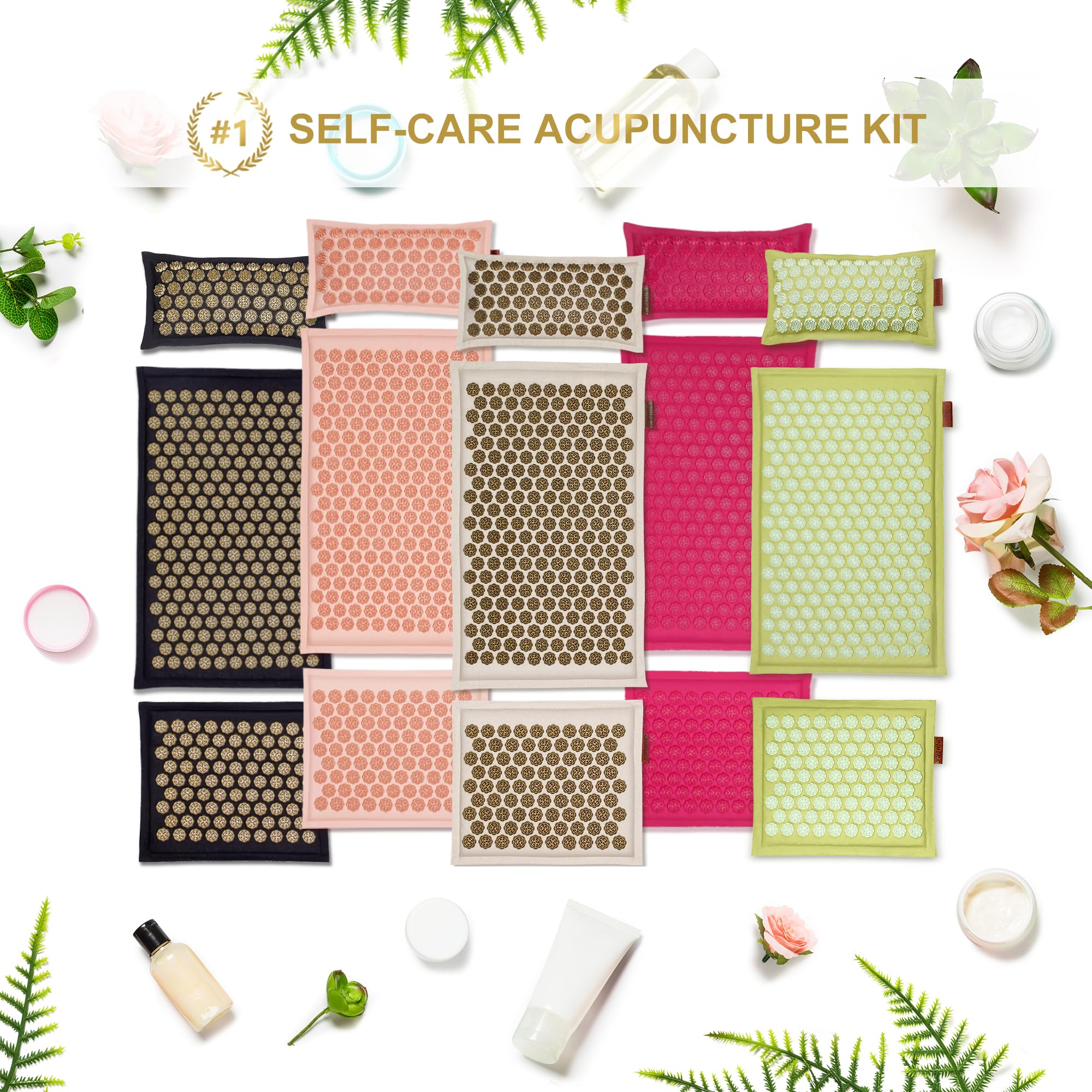 UNMERA Acupressure Mat & Pillow Set – Natural Linen & Coconut Fiber Filling