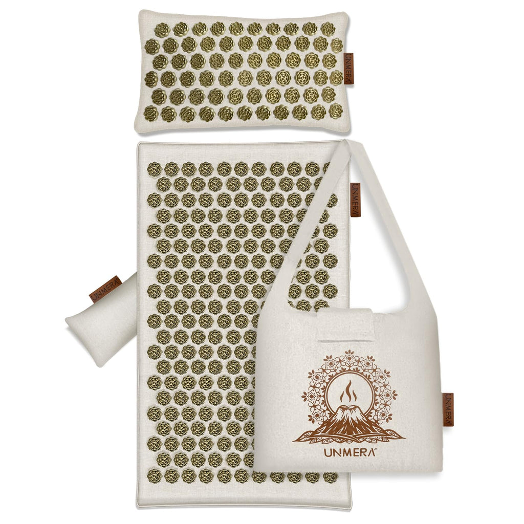 UNMERA Acupressure Mat & Pillow Set – Heat & Back Pain Relief