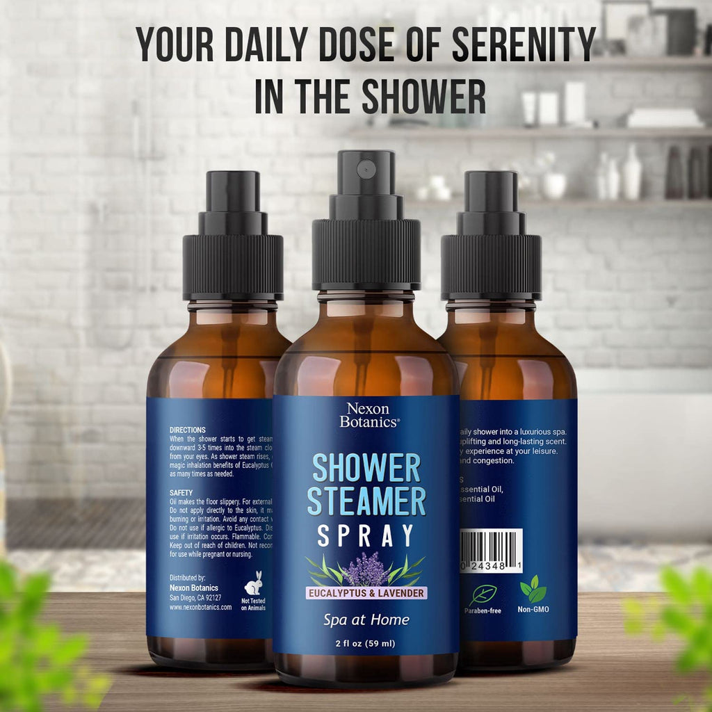 Eucalyptus & Lavender Shower Steamer Spray 2 fl oz – Aromatherapy Mist | Nexon Botanics