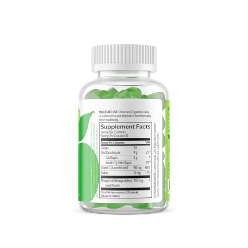 UpSpring Milkflow Moringa Gummies - Natural Breastfeeding Support (Vegan, Green Apple)