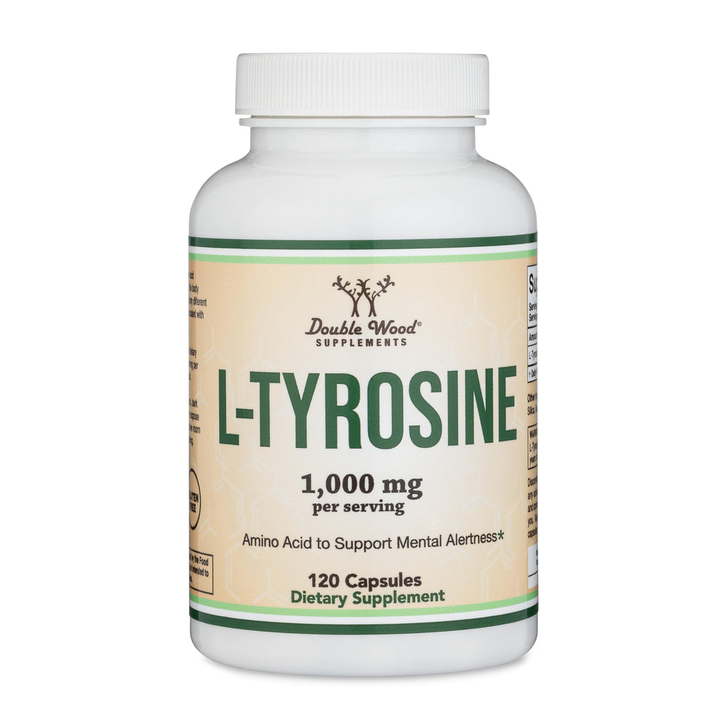 L-Tyrosine 1,000mg per Serving | 120 Veggie Capsules | Double Wood