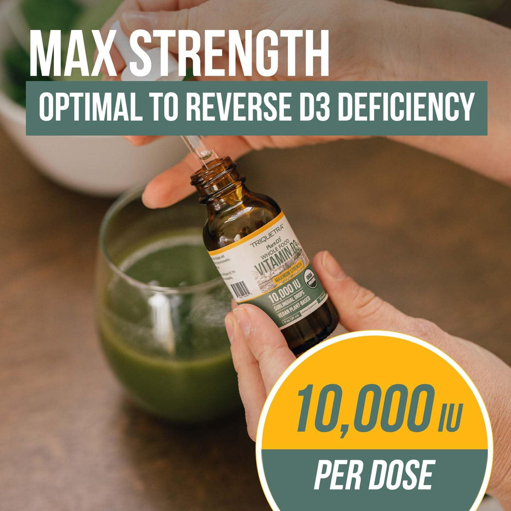 Organic Vitamin D3 10,000 IU – Plant-Based Vegan Sublingual Drops (30 Servings)