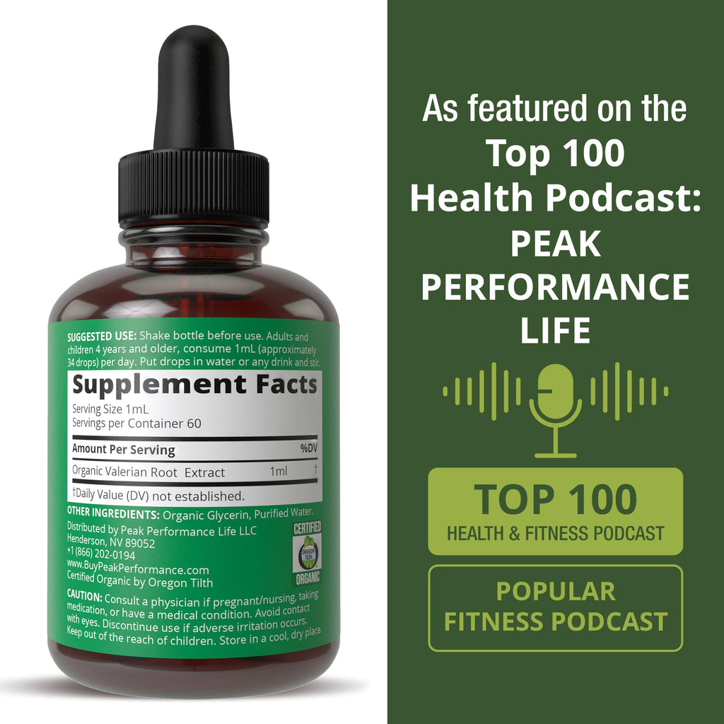 USDA Organic Valerian Root Drops – Vegan Sleep Tincture, Gluten Free, Zero Sugar