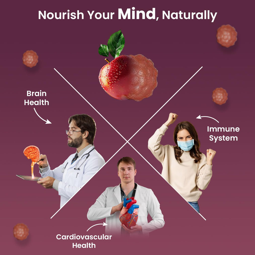 Ved Lion's Mane Gummies 1000mg – Apple Flavour | Vegan Brain Health 60 Gummies