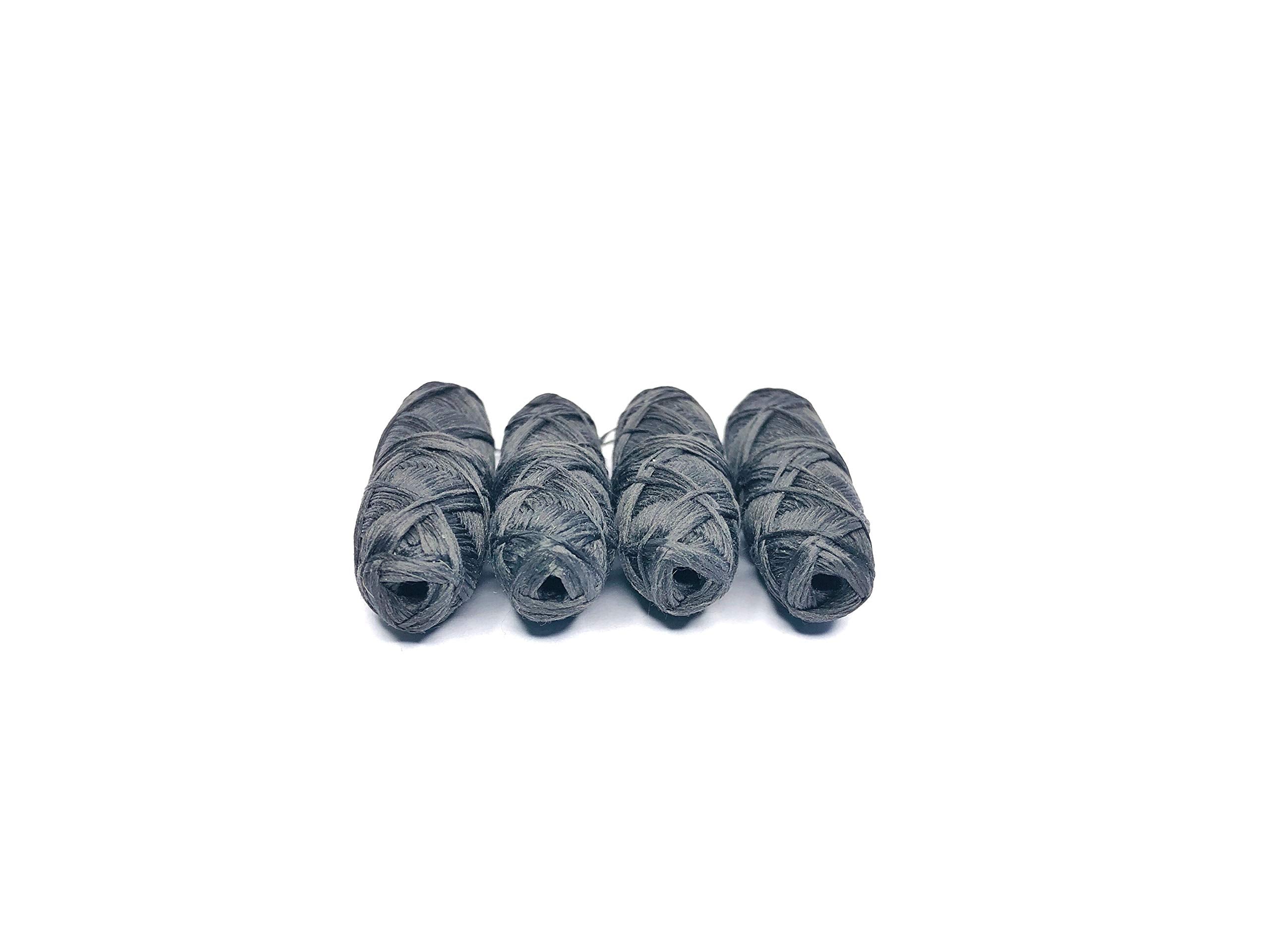 Vegan Biodegradable Bamboo Charcoal Dental Floss Refill Refill | Natural Candelilla Wax | 30M x4 | Peppermint Essential Oil | Eco Friendly Zero Waste Oral Care | 4 Pack