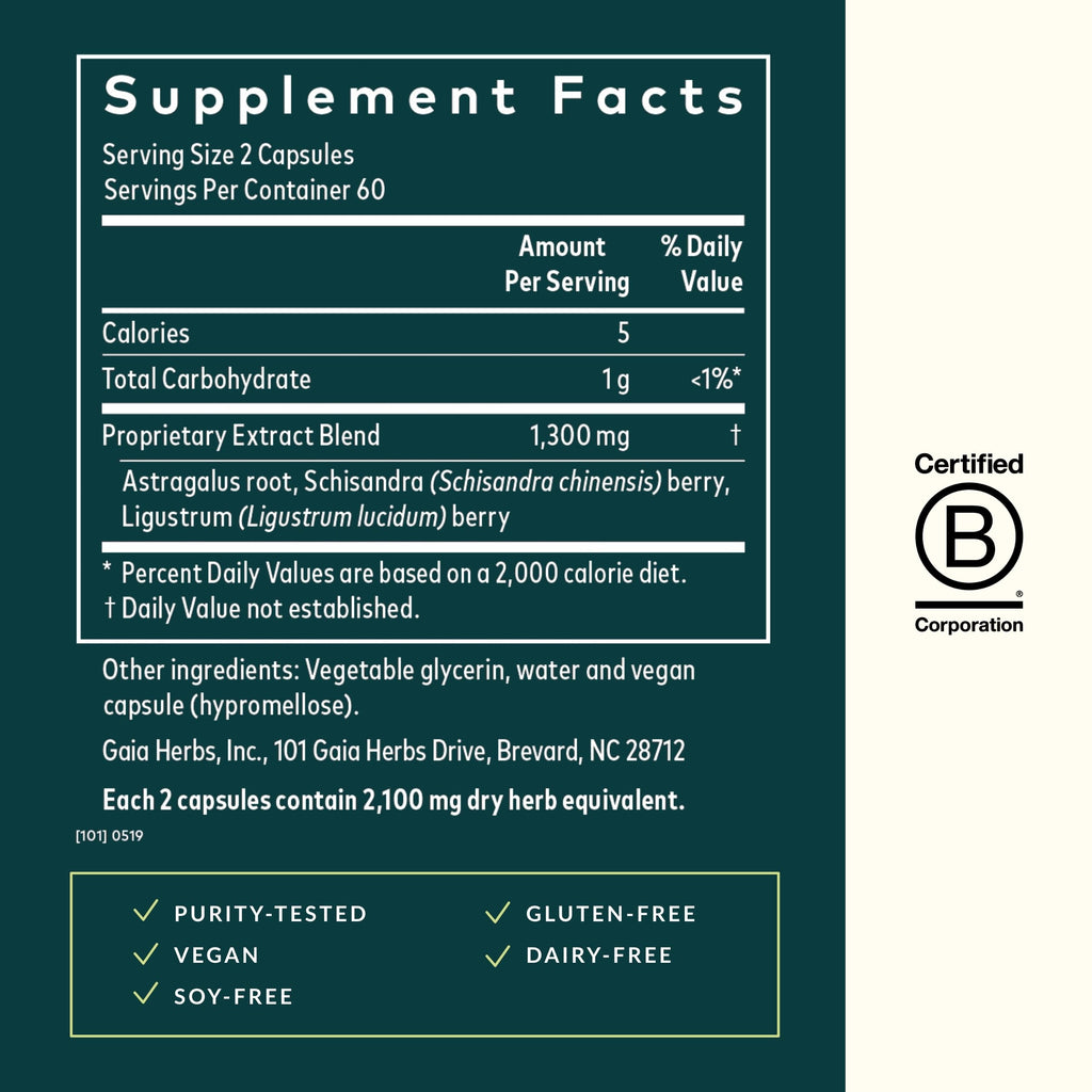 Gaia Herbs Astragalus Supreme – Immune & Antioxidant Support | 120 Vegan Liquid Phyto-Caps (60 Servings)