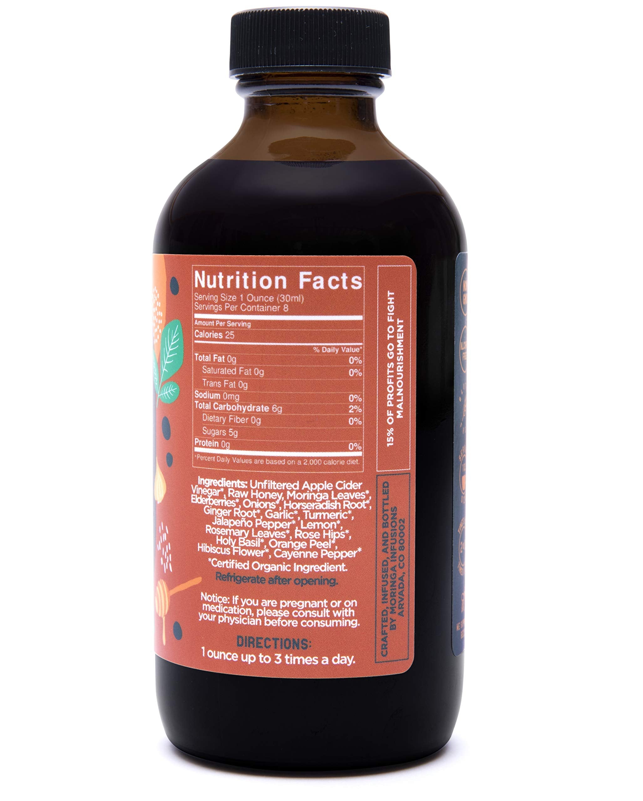 VINGA Lava Raw Apple Cider Vinegar with Moringa – 8 oz | Immune Support