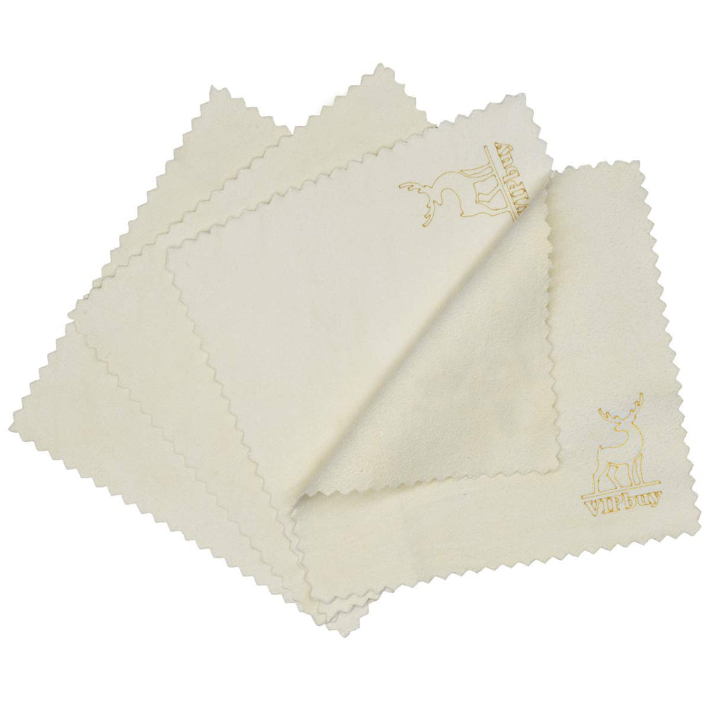 VIPbuy 4 Pack Natural Chamois Cleaning Cloths (8x8) for Glasses & Screens