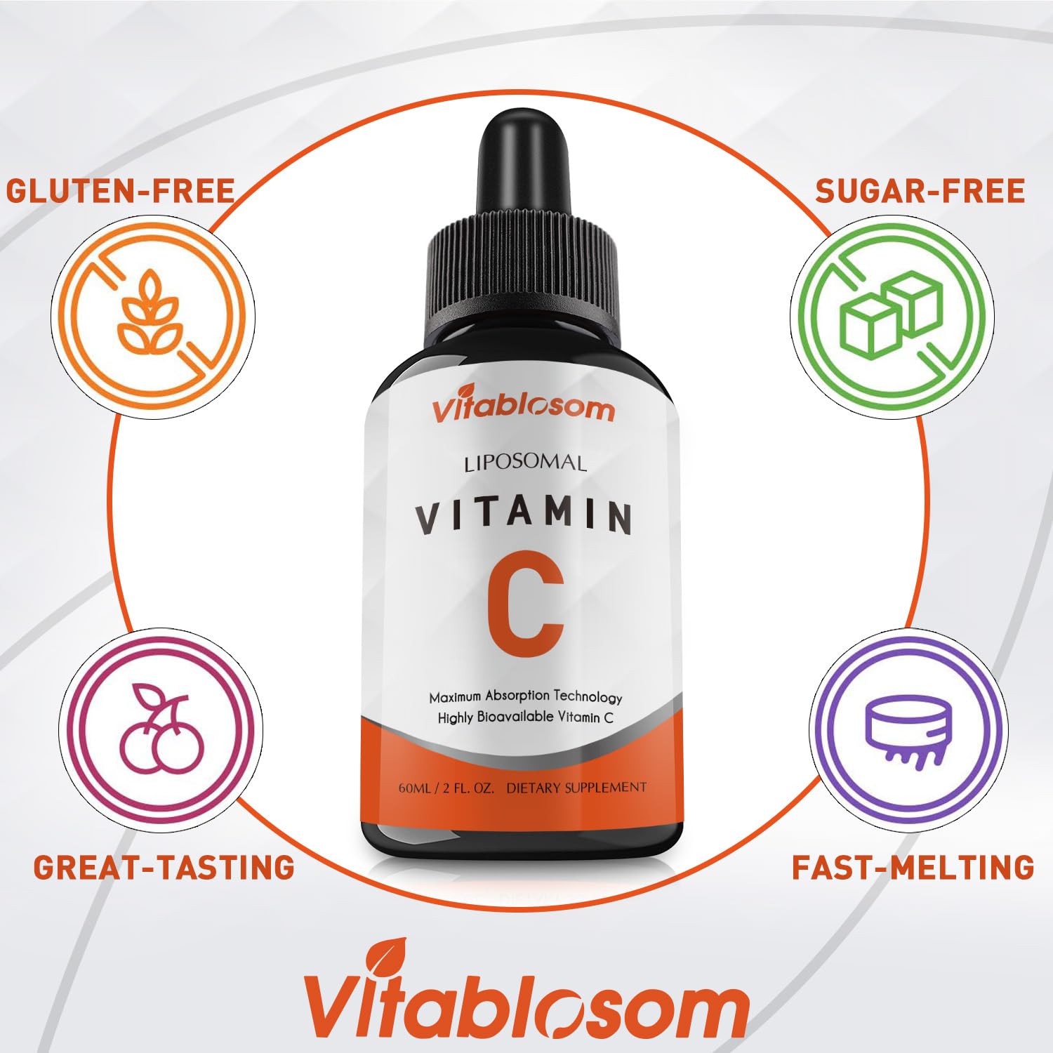 Vitablosom Liposomal Vitamin C 2000mg Liquid – High Absorption Immune Support, 60ml Bottle
