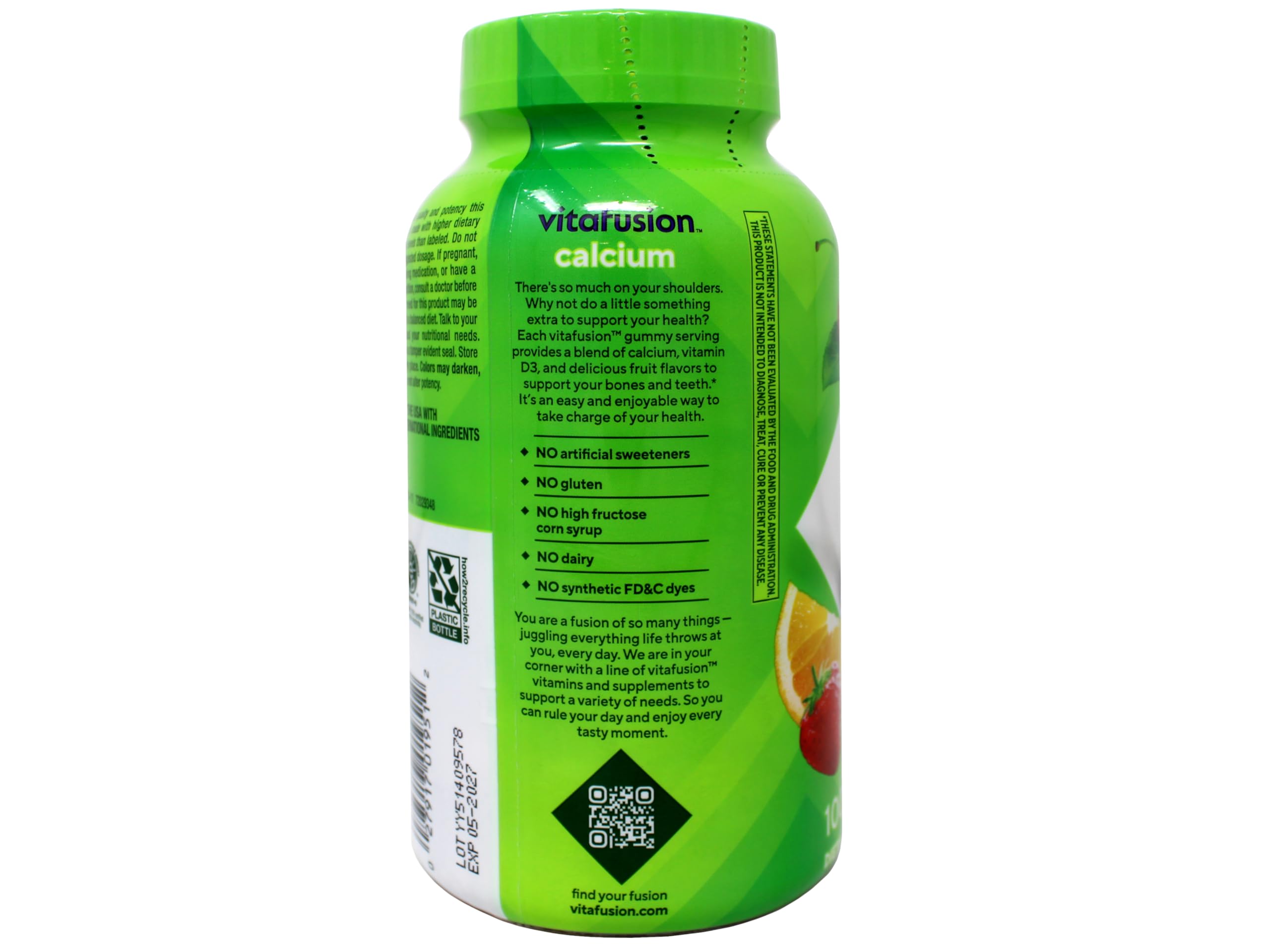 Vitafusion Calcium Adult Gummy Vitamins – Calcium & Vitamin D Gummies (100 Count)