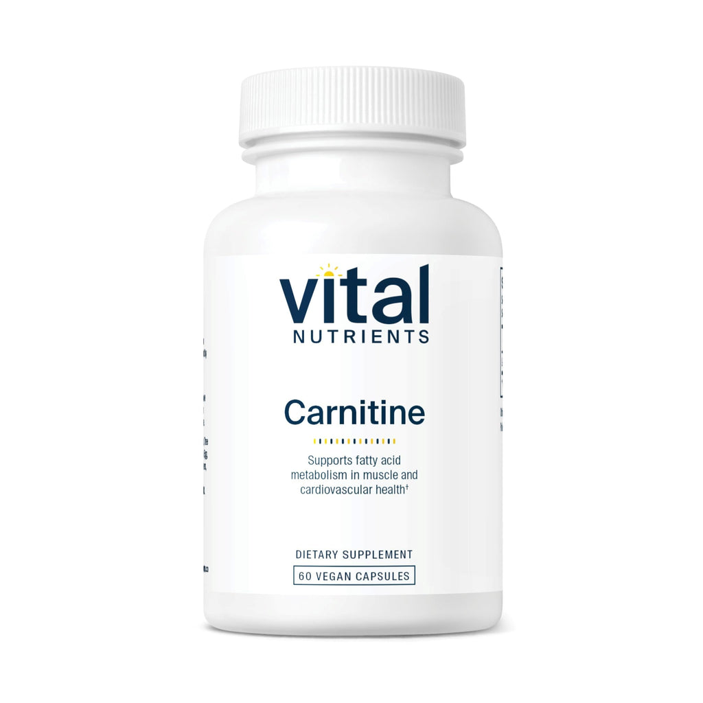 Vital Nutrients Carnitine 500mg – L-Carnitine for Heart Health | Vegan, Gluten & Dairy Free | 60 Capsules