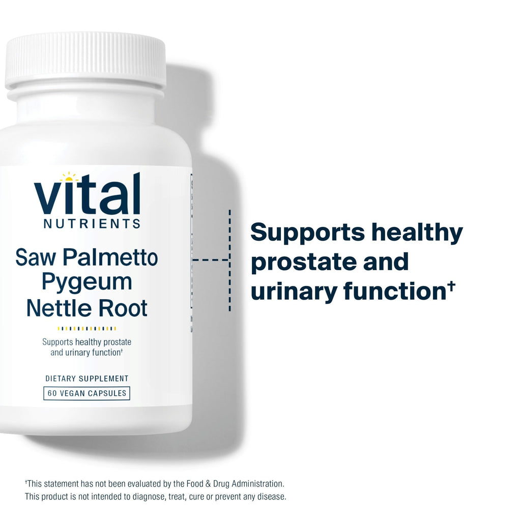 Vital Nutrients Saw Palmetto with Pygeum & Nettle Root – Vegan Prostate Support, 120 Capsules