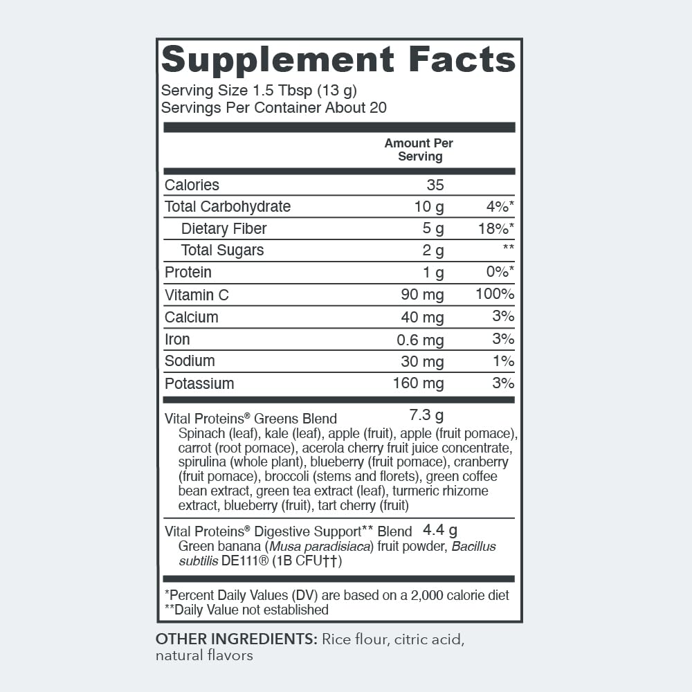 Vital Proteins Green Apple Daily Greens, 9.3 OZ