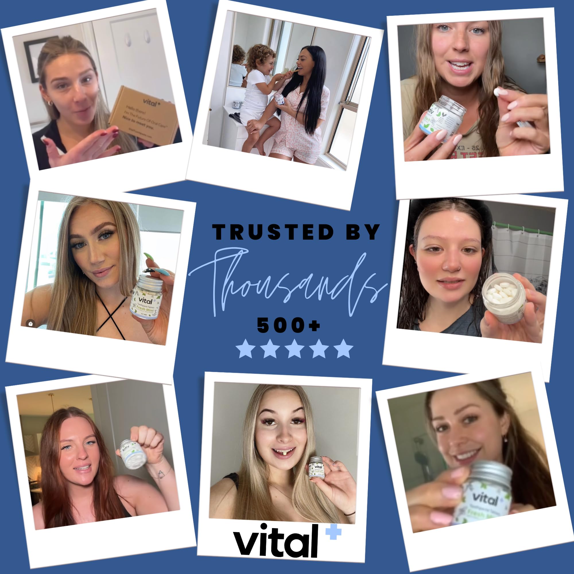 Vital Toothpaste Tabs – 7% Nano-Hydroxyapatite, Fluoride Free, 248 Tabs (4 Months)