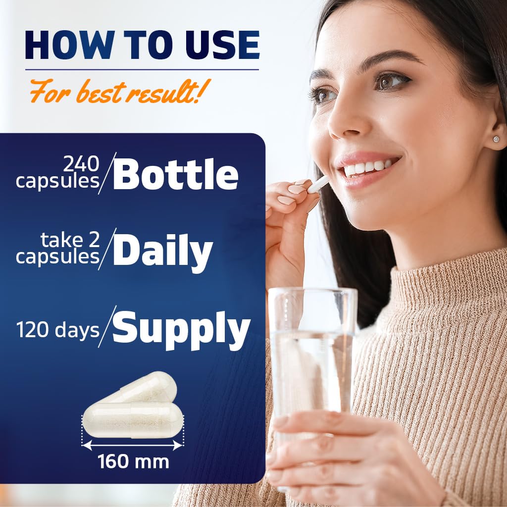 Vitamatic 5-HTP 200mg + B6 5mg - 240 Vegetarian Capsules | 5-HTP Supplement (Griffonia Simplicifolia Seed Extract)