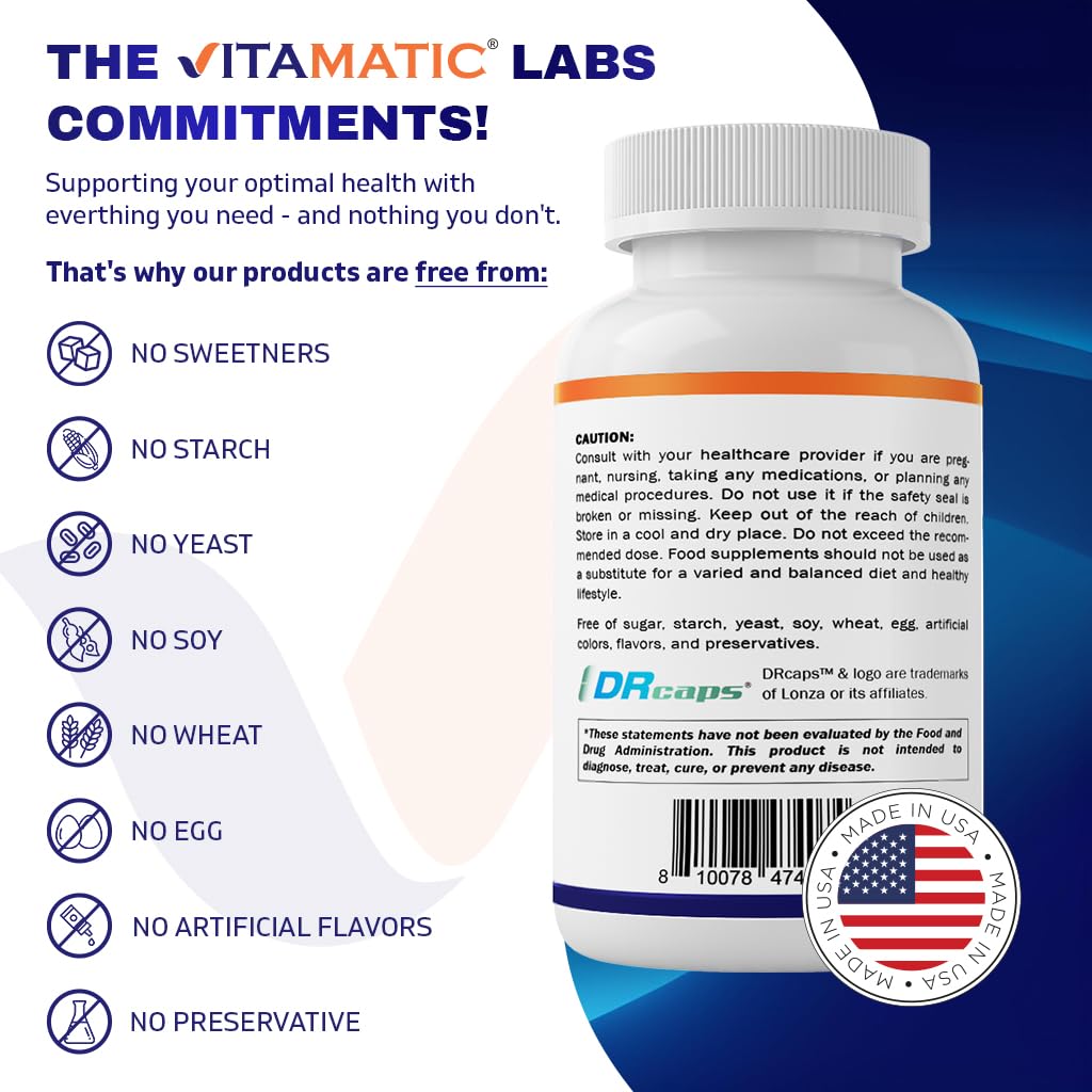 Vitamatic Bacillus Subtilis 10B DR Capsule – 60 Count | Digestive & Immune Health + Prebiotic Inulin