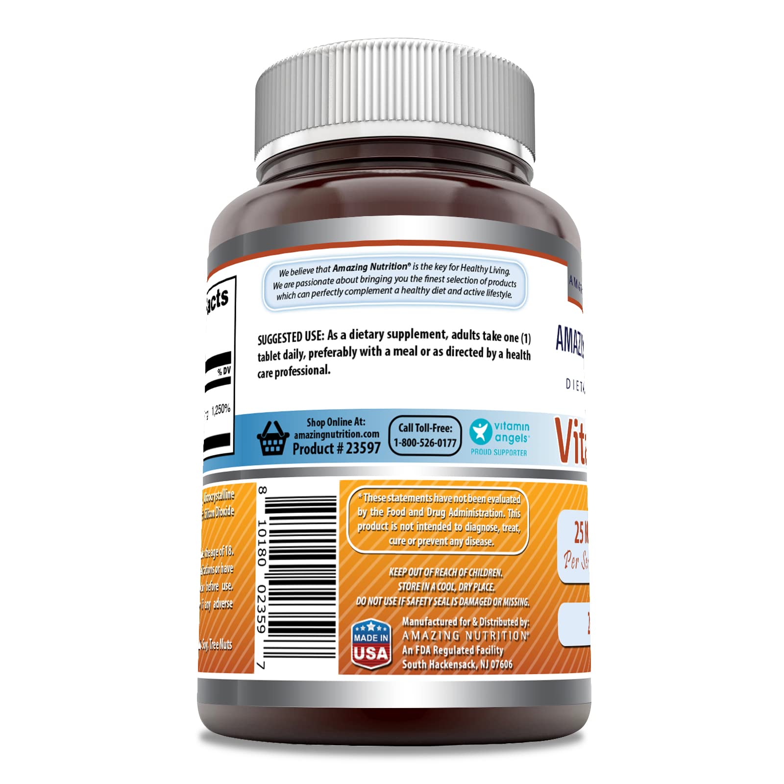 Amazing Formulas Vitamin B6 Pyridoxine 25mg 250 Tablets - Non-GMO, Gluten Free, Made in USA