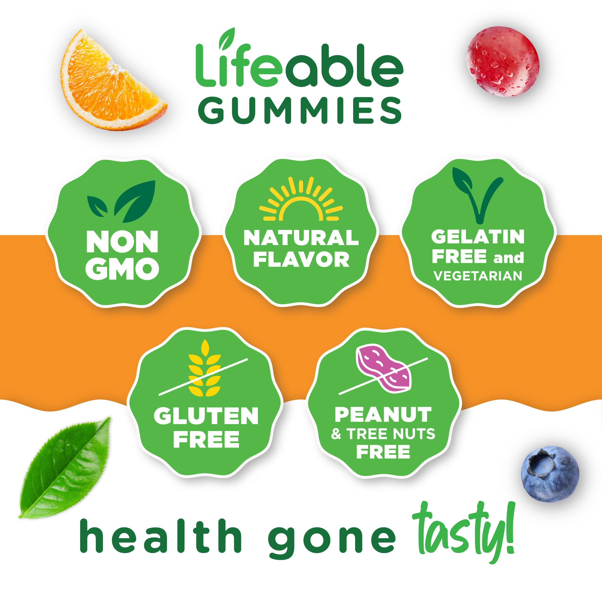 Vitamin D Gummies for Adults – 5000 IU D3 | Immune Support & Healthy Bones | Lifeable 90 Gummies
